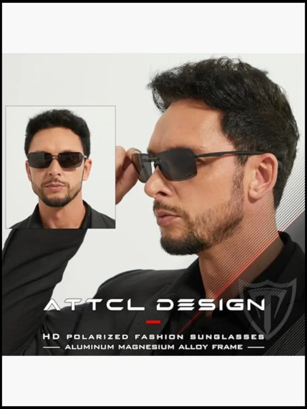 Polarized Sunglasses UV400 Protection Square Metal Shades